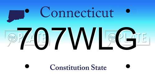 707WLG Connecticut License Plate