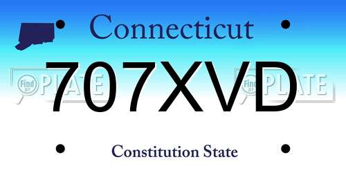 707XVD Connecticut License Plate