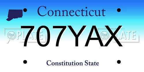 707YAX Connecticut License Plate