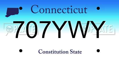 707YWY Connecticut License Plate