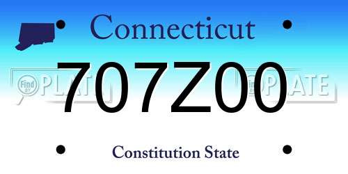707Z00 Connecticut License Plate