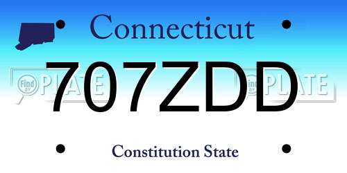 707ZDD Connecticut License Plate