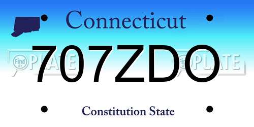 707ZDO Connecticut License Plate