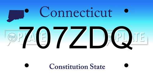707ZDQ Connecticut License Plate