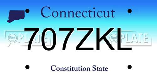 707ZKL Connecticut License Plate