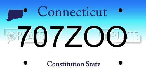 707ZOO Connecticut License Plate
