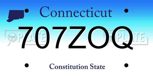 707ZOQ Connecticut License Plate
