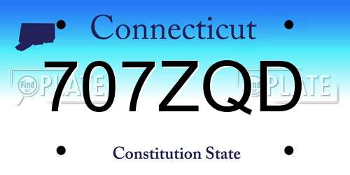 707ZQD Connecticut License Plate