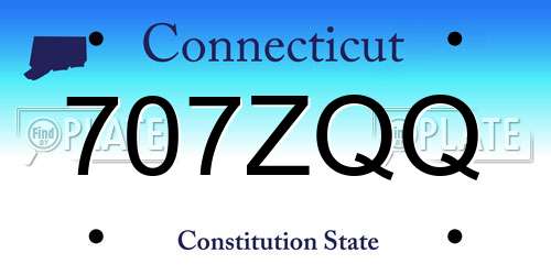 707ZQQ Connecticut License Plate