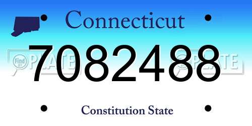 7082488 Connecticut License Plate