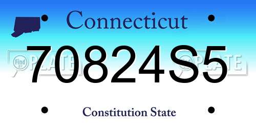 70824S5 Connecticut License Plate