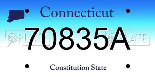 70835A Connecticut License Plate