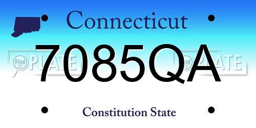 7085QA Connecticut License Plate