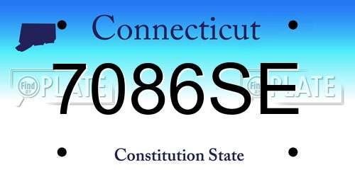 7086SE Connecticut License Plate