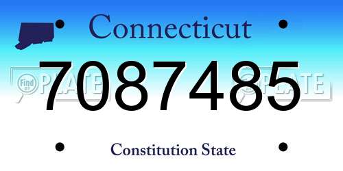 7087485 Connecticut License Plate