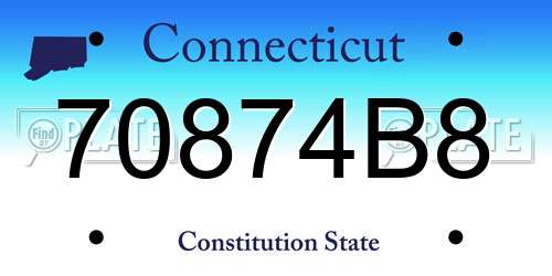 70874B8 Connecticut License Plate