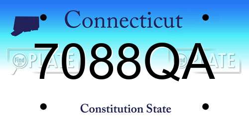 7088QA Connecticut License Plate