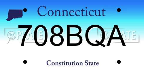 708BQA Connecticut License Plate
