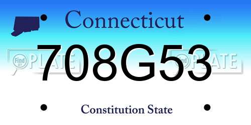 708G53 Connecticut License Plate