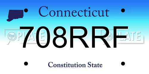 708RRF Connecticut License Plate
