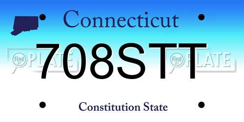 708STT Connecticut License Plate