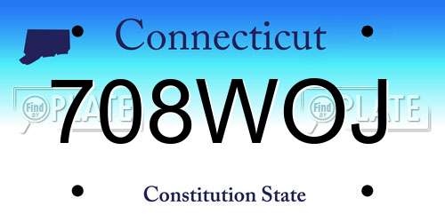 708WOJ Connecticut License Plate