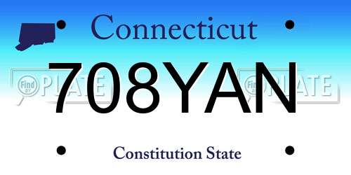 708YAN Connecticut License Plate