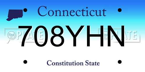 708YHN Connecticut License Plate