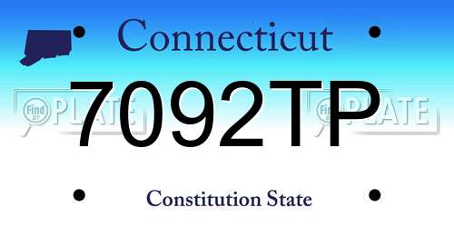 7092TP Connecticut License Plate