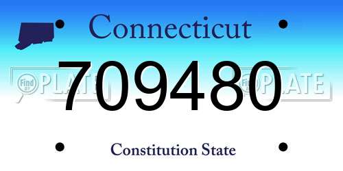 709480 Connecticut License Plate