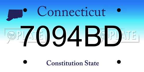 7094BD Connecticut License Plate
