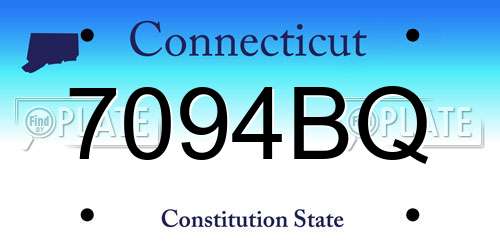 7094BQ Connecticut License Plate