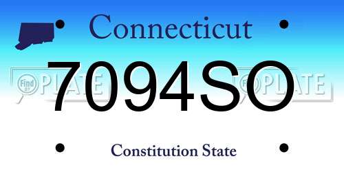 7094SO Connecticut License Plate