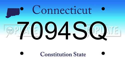 7094SQ Connecticut License Plate