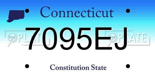 7095EJ Connecticut License Plate