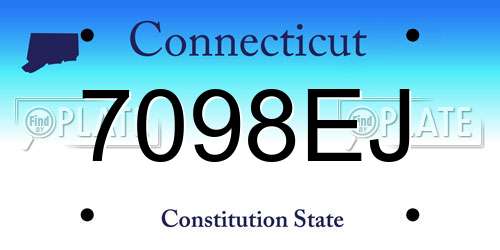 7098EJ Connecticut License Plate