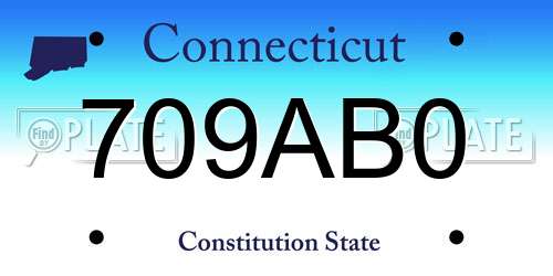 709AB0 Connecticut License Plate