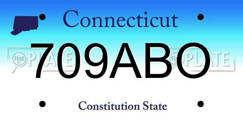 709ABO Connecticut License Plate