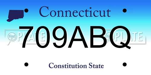 709ABQ Connecticut License Plate