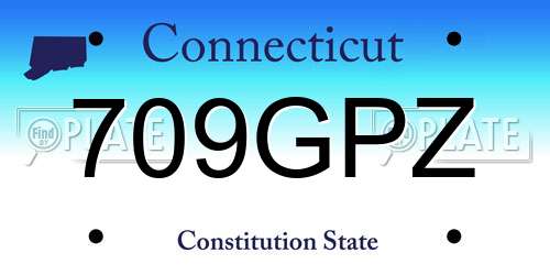 709GPZ Connecticut License Plate