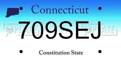 709SEJ Connecticut License Plate