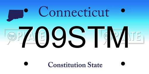 709STM Connecticut License Plate