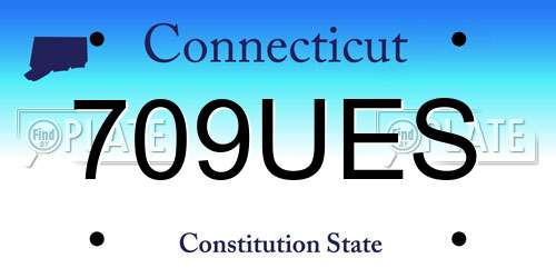 709UES Connecticut License Plate