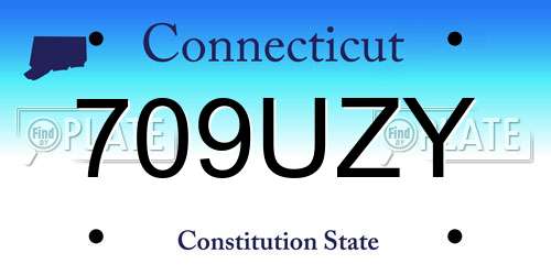 709UZY Connecticut License Plate