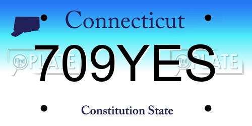 709YES Connecticut License Plate