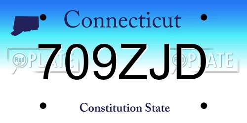 709ZJD Connecticut License Plate