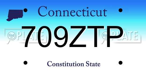 709ZTP Connecticut License Plate