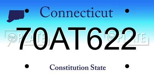 70AT622 Connecticut License Plate