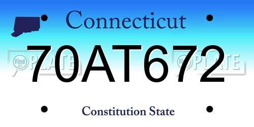 70AT672 Connecticut License Plate