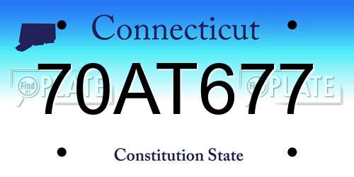 70AT677 Connecticut License Plate